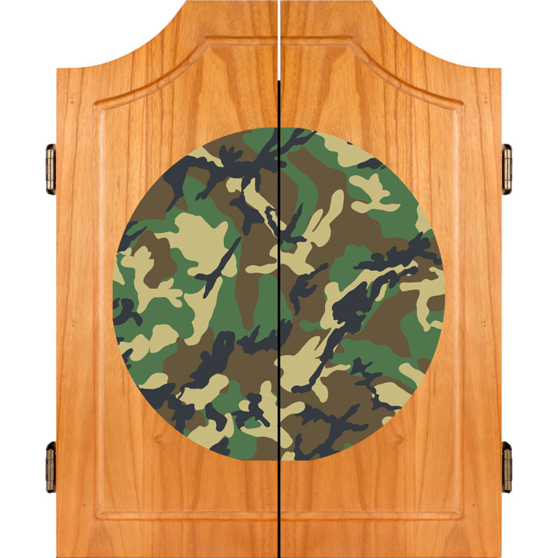 Cabinet de jeu de fléchettes en bois hunt camo