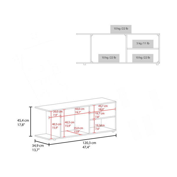 Latitude Run® TV Rack with Open Storage, Spacious and Elegant Design ...