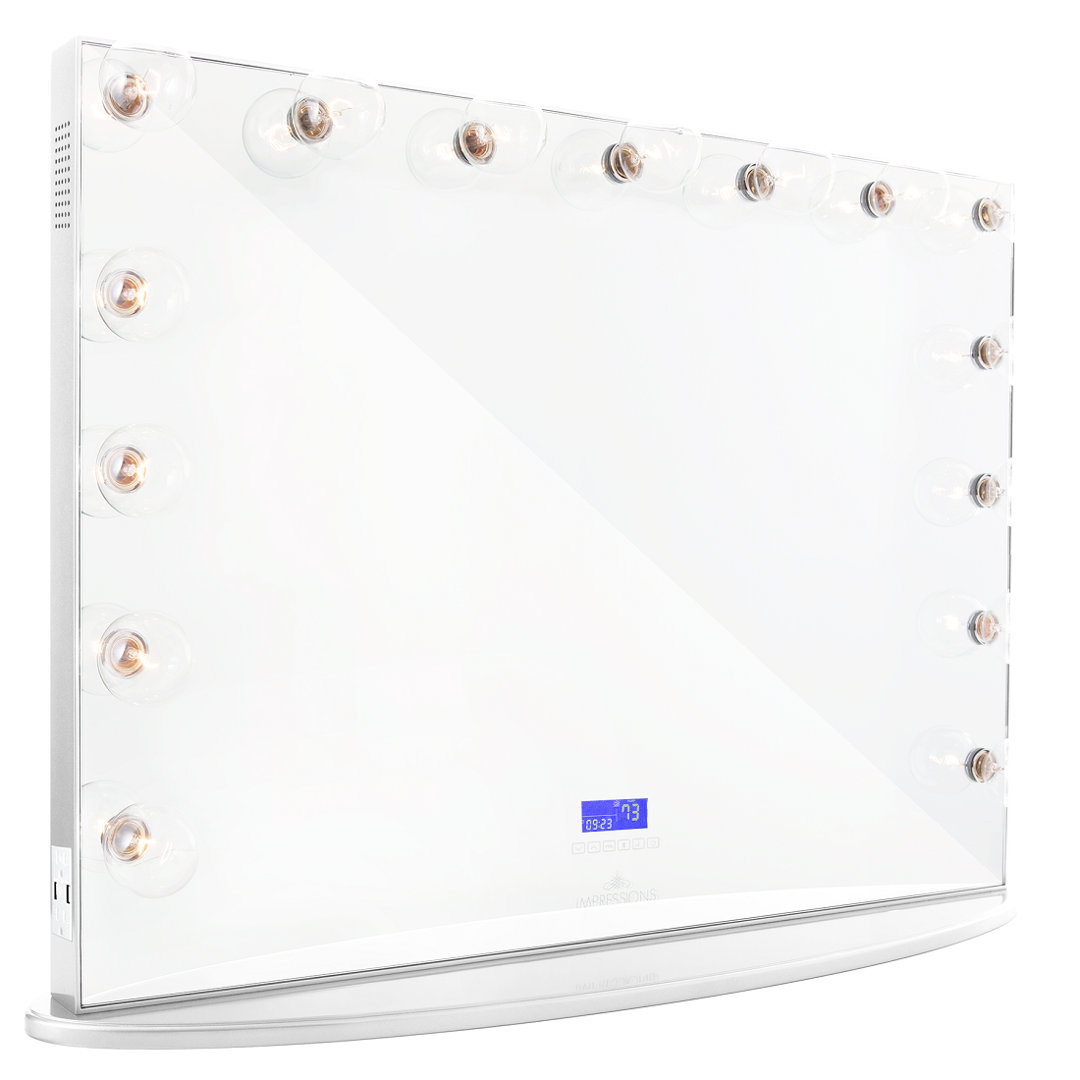 Hollywood Glow Pro Vanity Mirror with 15 Clear LED Bulbs Tabletop Vanity Mirror Wireless Speaker IMPRESSIONS VANITY · COMPANY