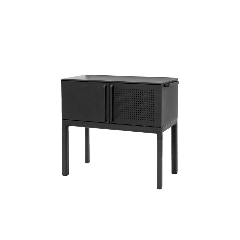Drop Kitchen Module Single Included 2 Shelves - Lava Gray/Black