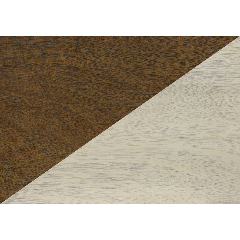 Table d'appoint de 63,5 cm de haut avec tiroir - Style traditionnel en placage brun, tablette à 2 niveaux pour petits espaces