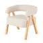 Chaise d'appoint de salon bouclée en polyester beige avec pieds en bois brun