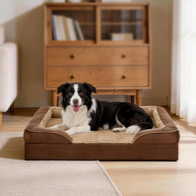 Lit orthopédique pour chien - Canapé-lit imperméable pour chien, lit confortable en mousse pour animal de compagnie avec housse amovible lavable avec fond antidérapant