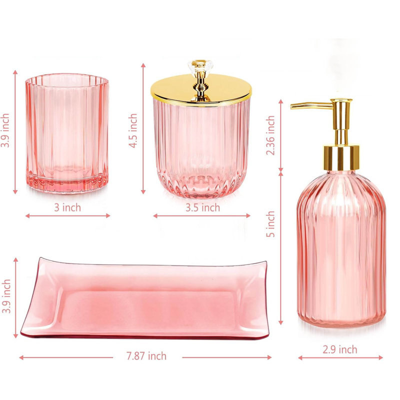 Bathroom Accessory Set, Pink