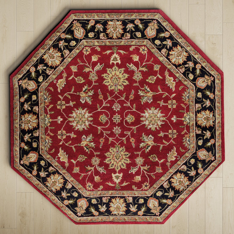 Tapis oriental en laine touffeté à la main Byler, Octogone 8 pi