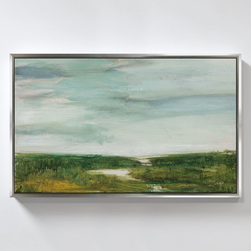 "The Path of Water" by Julia Purinton Print on Canvas in a Silver Floater Frame, 21.5" H x 33.5" W