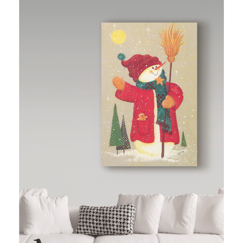 « bonhomme de neige », art sur toile, H 32 po x l 22 po x P 2 po