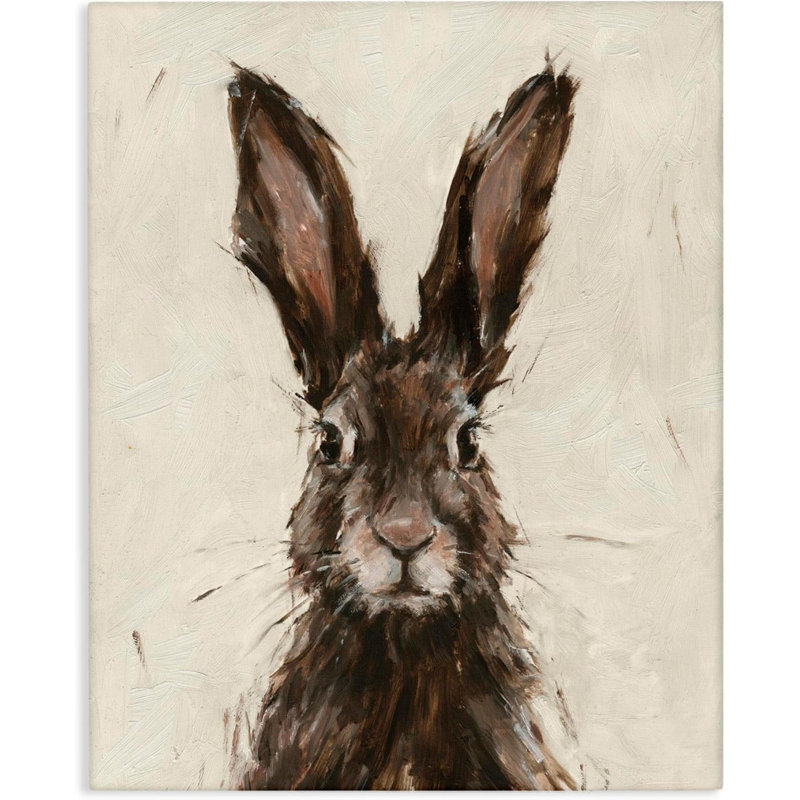 Peinture de lapin européen, H 20 po x l 16 po