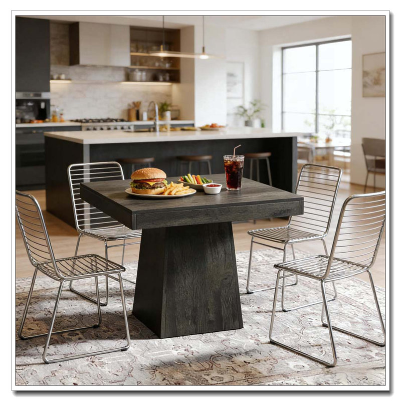 Table carrée, table basse, Gris foncé