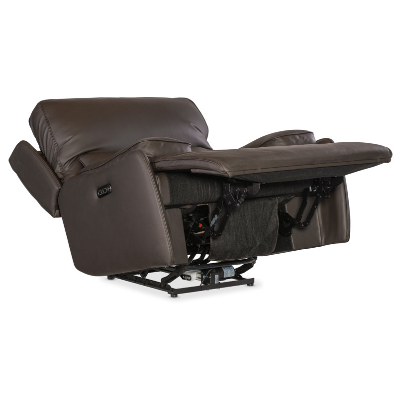 Oslo Mountain Brown Leather Zero Gravity Recliner with Metal Base