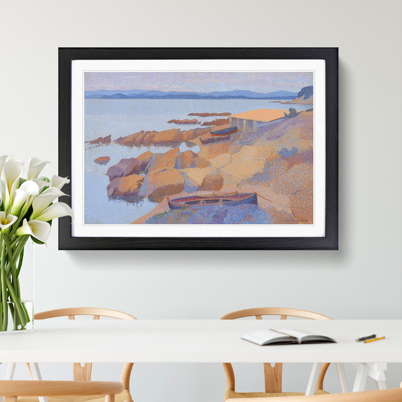 Coast near Antibes by Henri-Edmond Cross - Picture Frame Graphic Art, Black Framed, 48cm H x 65cm W x 2cm D