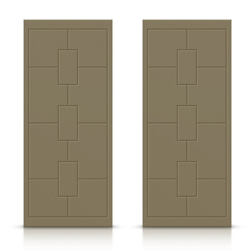 Portes de placard coulissantes à panneaux, Vert olive, 84 po x 84 po