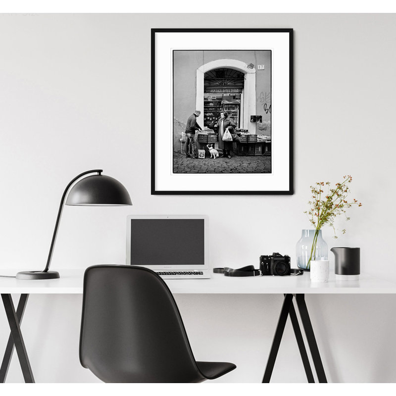 Roman Bodega - Picture Frame Photograph on Paper , 43" H x 36" W, Black Framed
