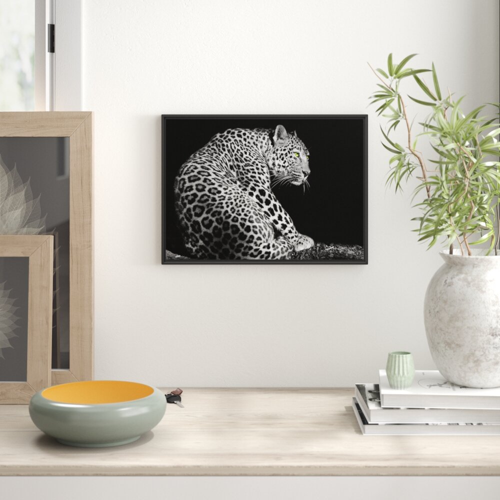 Gerahmtes Wandbild Dark wunderschöner Leopard