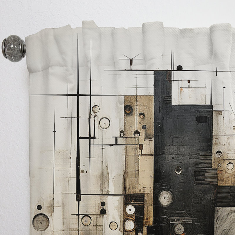 Brown And Black Divine Simplicity - Painting Curtain - Room Darkening Abstract Curtain - 1 Panels, 52" W x 108" L