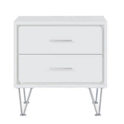 2-Drawer End Table With Hairpin Legs