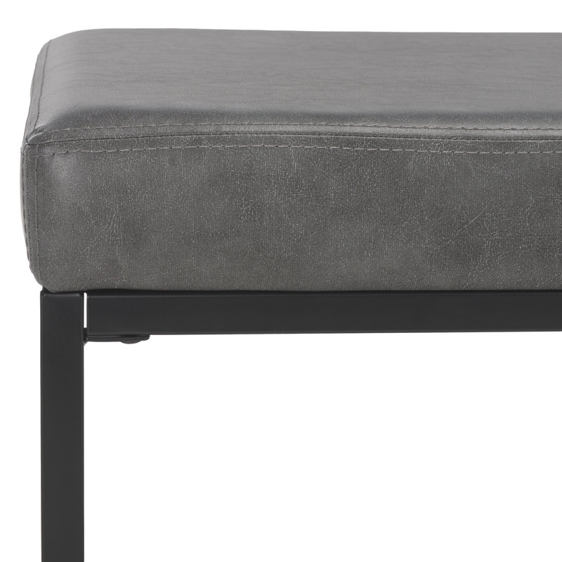 Banc de rangement en similicuir Dyer, Gris