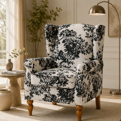 Coffee Table & Armchair Set,Vintage Luxury Style,  a high-back  reading chair  & a solid wood coffee table  , suitable for living rooms and bedroom relaxation areas