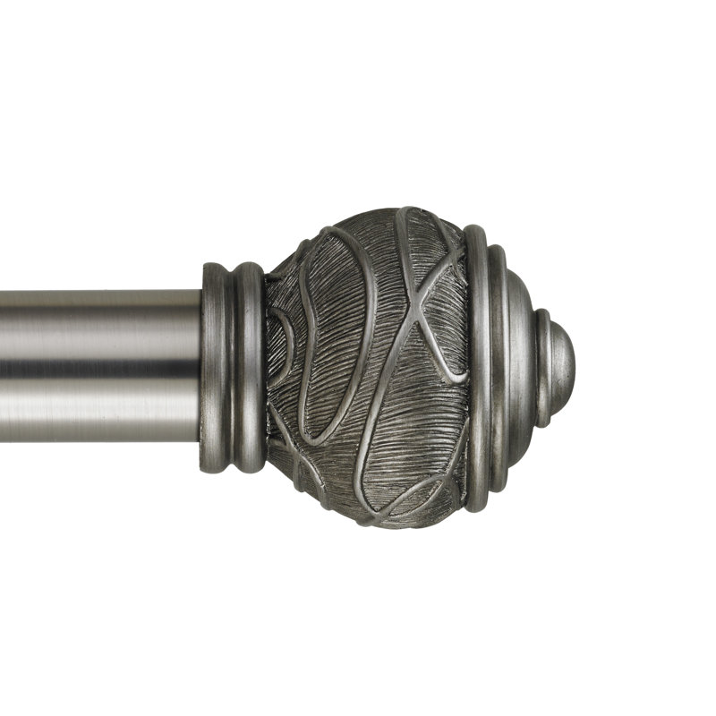 Ensemble de tringle à rideaux réglable Fuselier, Argent antique, H 3 po x l 48 po x P 6 po