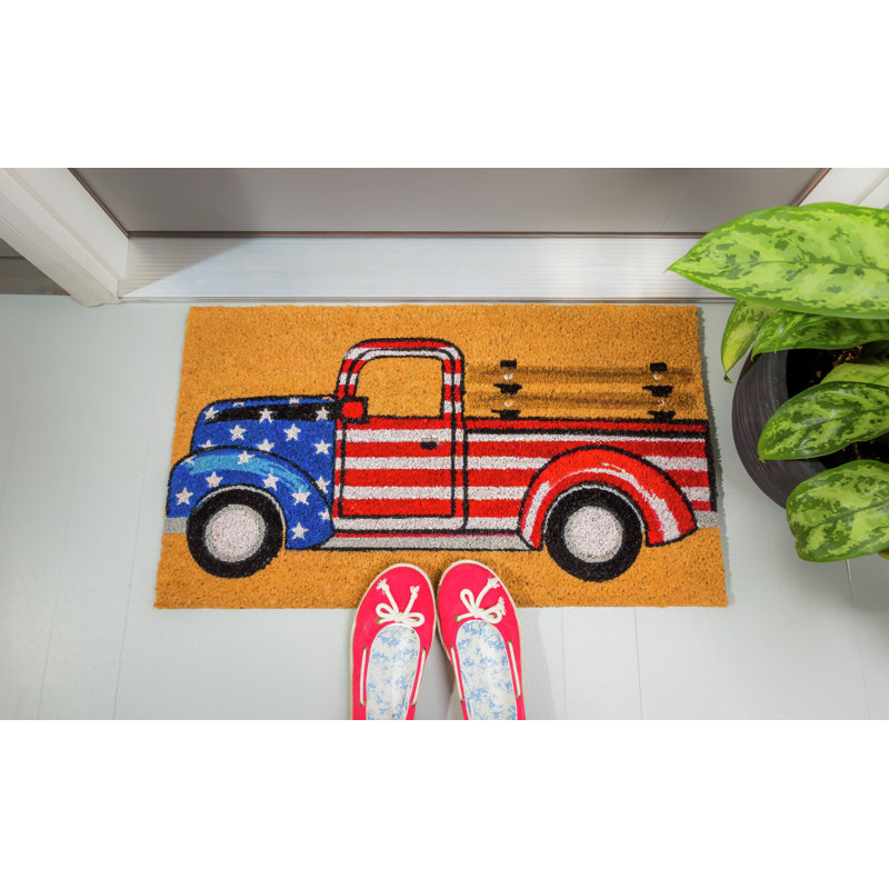 Tapis de porte d’intérieur anti-dérapant 28 x 16 patriotique pickup Pitts