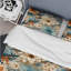 Ensemble de housse de couette à motif floral chaud en terre cuite et bleu-1619342937