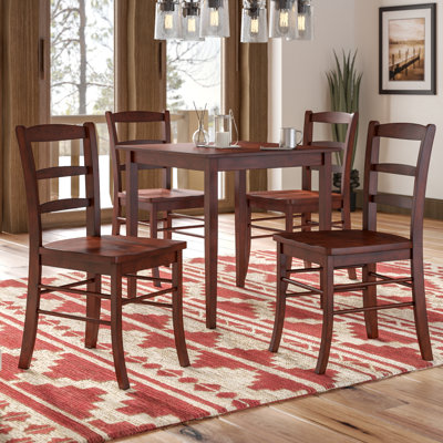 Avagrace 4 - Person Solid Wood Solid Wood Top Four Leg Dining Set