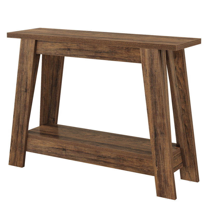 Triangular Wood Leg Console Table