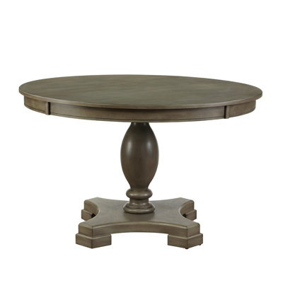 Table et base rondes en chêne gris 48,66 po X 30,16 po, 89,77 lb, supporte jusqu'à 100,00 lb de style salle à manger, 48,66 po 30,16 po, peut supporter un poids de lb
