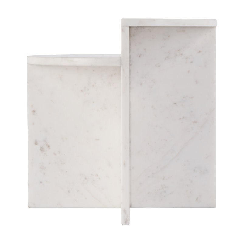 Vienna 19.5 in. W Round 100% Marble Accent Table