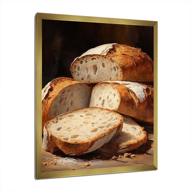 Pain artisanal Gialousa I, H 20 po x l 12 po x P 1 po, Encadrement doré