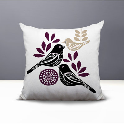 Della Bird Reversible Indoor/Outdoor Square Pillow