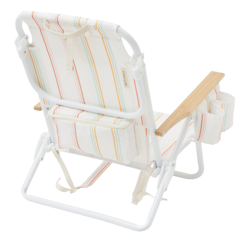 Sunnylife: Chaise de plage de luxe - Rio Sun à rayures multiples - Crème