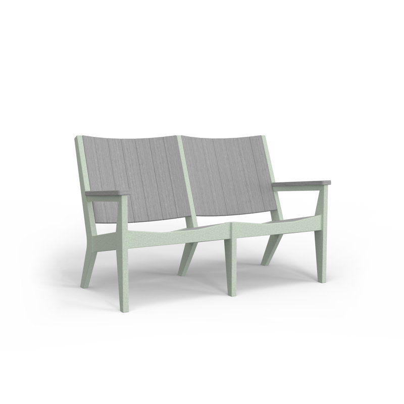 Mayhew Outdoor 2 - Seat Loveseat, Seafoam, Driftwood Grey