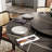 CR039AEH-WFUS1 Modern Round Dining Table with Lazy Susan for 4-6, Sintered Stone Tabletop, Solid Pedestal Carbon Steel Base Pre-Assembly-101644229-101644231-101644228