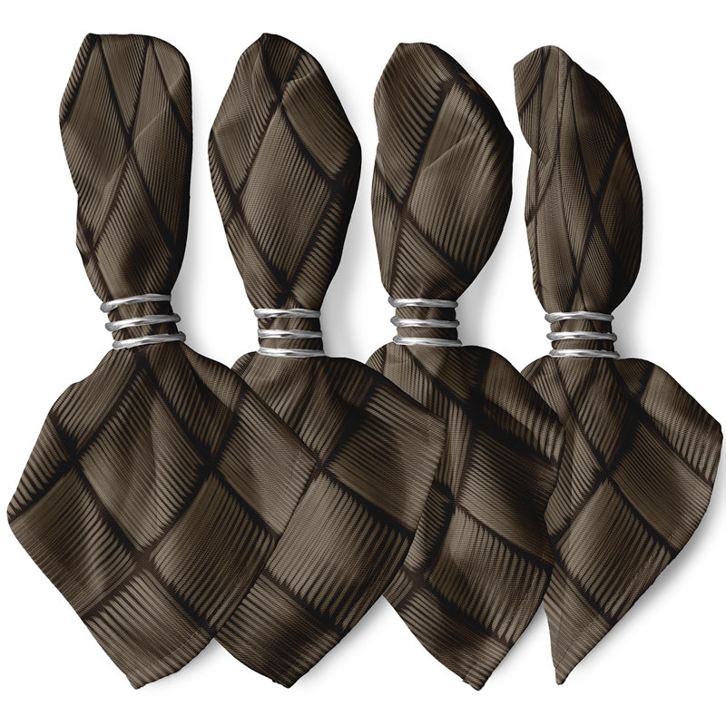 Ensemble de serviettes 4 pièces, L 18 po x L 18 po, Brun