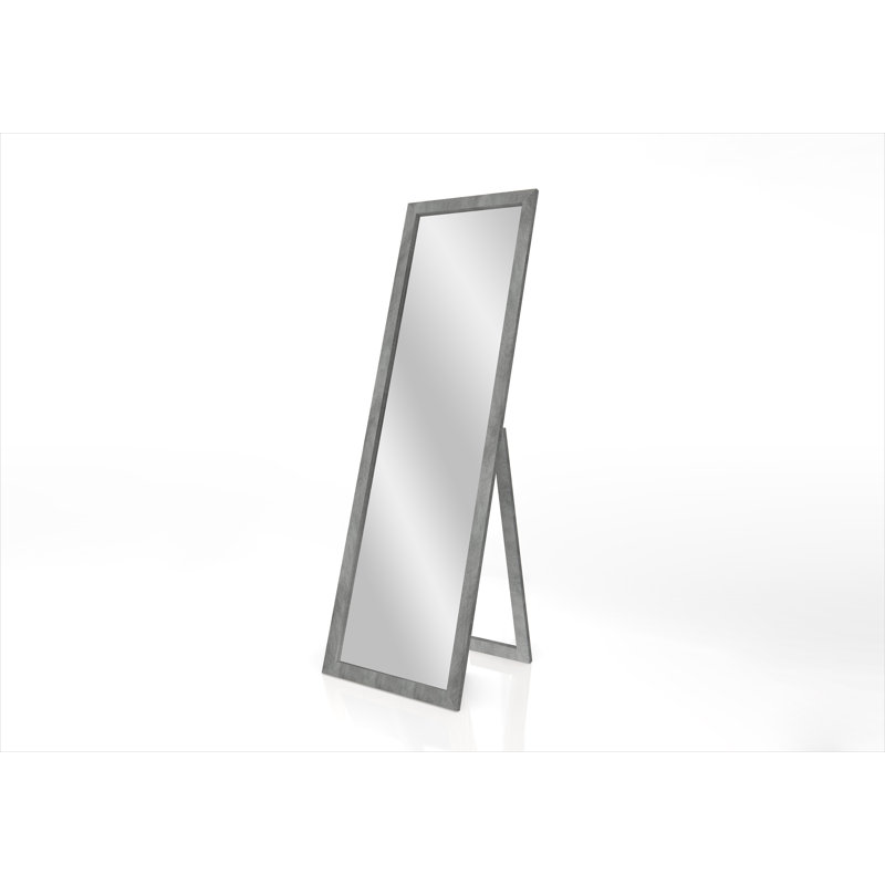 Janaja Wood Flat Floor Mirror, Grey
