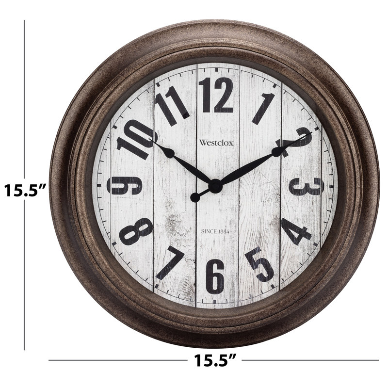 Westclox 15.5" Antique Bronze Finish Analog Wall Clock