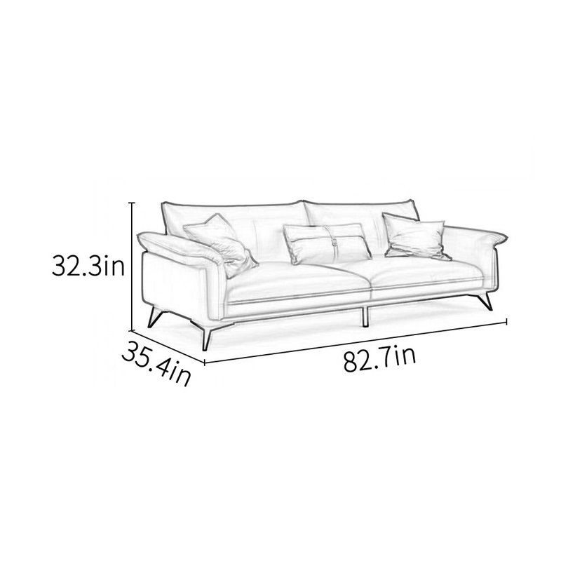 Canapé de bureau moderne et élégant décontracté, H 32,3 po x l 82,7 po x P 35,4 po