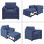 Fauteuil-lit convertible 3 en 1 avec dossier réglable, chaise longue se transformant en lit, lit simple pour le salon, lin-925666366
