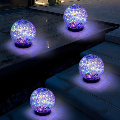Black Solar Powered Integrated LED Metal Pathway Light