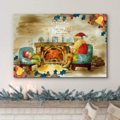 Merry Christamas - Unframed Painting on Canvas -  The Holiday Aisle®, 89E6B528BF4D46D2A06CC0F3E123E63D