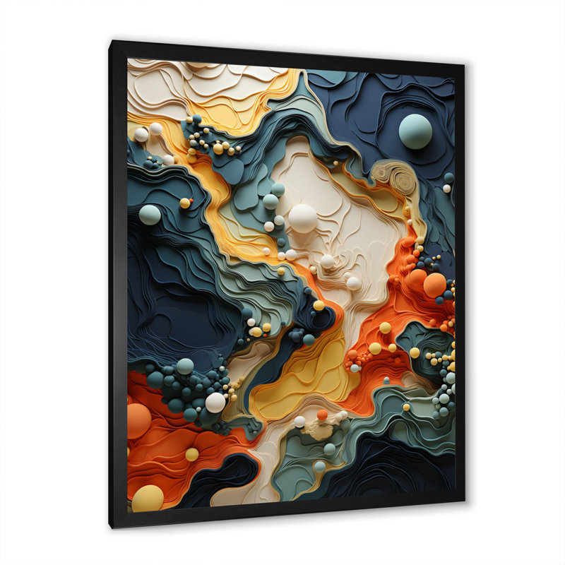 Biomorphism Organic Forms II - Biomorphism, art mural, H 32 po x l 16 po x P 1 po, Cadre photo noir