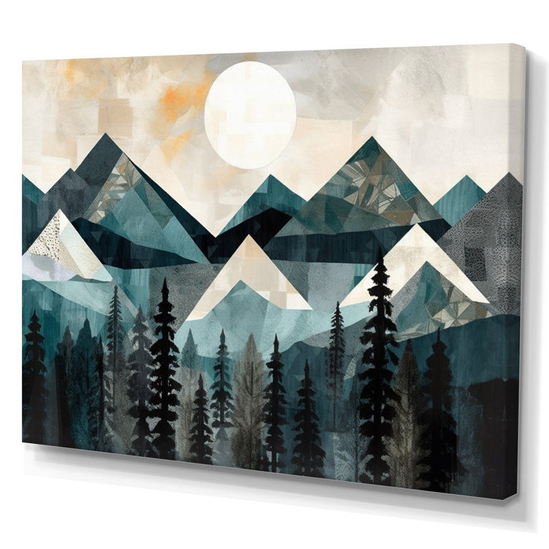 Minimalisme montagnes d'hiver V - impression, H 12 po x l 20 po x P 1 po, Toile tendue
