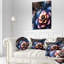 Coussin décoratif à motif floral orange et bleu Fractal Flower