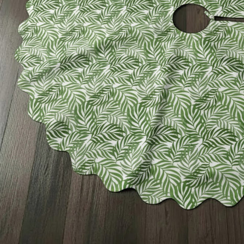 Jupe d'arbre de Noël imprimée Leaves Collection - 54 po de diamètre, Blanc / tropical