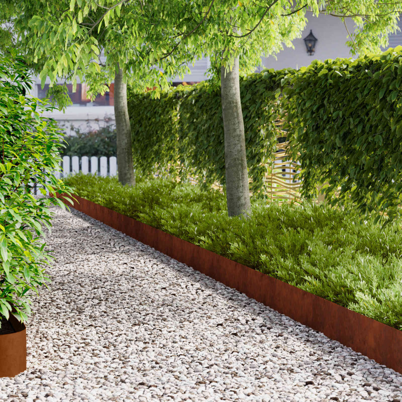 Metal Lawn Edging, 15cm H x 102cm W, Rusty