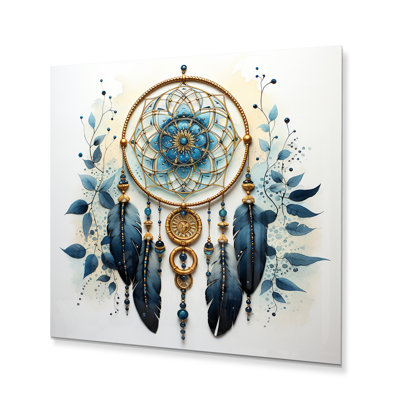 Blue Dream Catcher Minimalist Serenity I - Landscapes Metal Wall Decor