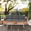Canapé Pe 3 d'extérieur avec coussins confortables et structure en acier, sable, ajoutant une ambiance relaxante au patio, à la cour, au balcon, au jardin