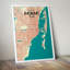 Miami City Map - No Frame Print-155083636