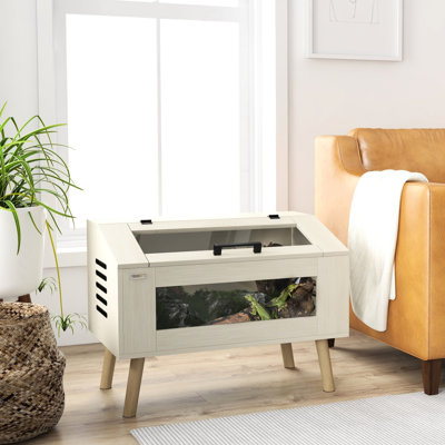 Enceinte de reptile 29 gallons avec tablettes - système de ventilation du réservoir de rangement